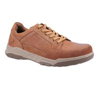 Hush Puppies Finley Leather Men's Tan Lace-Up Shoes UK 8