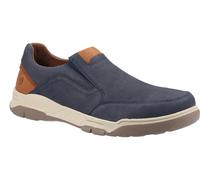 Hush Puppies Fletcher Mens Navy/Tan Casual Slip On Smart Leather Shoes