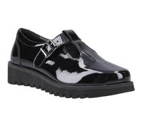 Hush Puppies Florrie T-Bar Leather Girl's Black Shoes