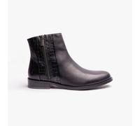 Hush Puppies Frances Womens Leather Zip Up Memory Foam Casual Black Ankle