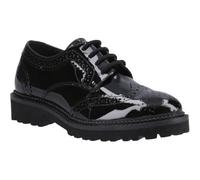 Hush Puppies Gabi Lace Up Patent Leather Youth Girl's Black Brogues UK 3