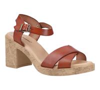 Hush Puppies Georgia Cork Leather WoMens Tan Sandals - Size UK 8