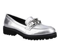 Hush Puppies Gianna Leather Women's Silver Loafers - UK 4 / EU 37 / US 6