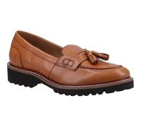Hush Puppies Ginny Leather Womens Tan Loafers - Size UK 7