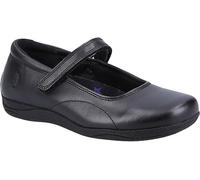 (UK 10, Black) Hush Puppies ARIA Girls Leather School Shoes Black