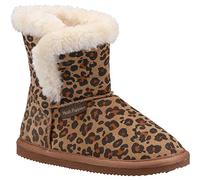 Hush Puppies Girls Ashlynn Leopard Print Suede Slippers (13 UK Child) (Leopard)