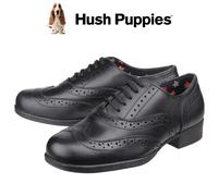 Hush Puppies Kada Leather Kids Boys | School Shoes | Black | UK Size 1