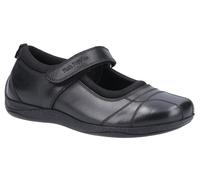 Hush Puppies Girls Clara Senior School Shoe - Black Leather - Size UK 5