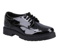 Hush Puppies Jayne Patent SNR Leather Girls's Black Lace-Up Shoes - UK 6 / EU 39 / US 6.5