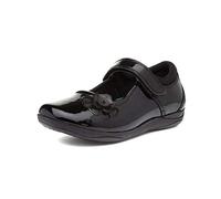 Hush Puppies Girl's Jessica Patent Jnr School Uniform Shoe, Black, 2 UK Medium
