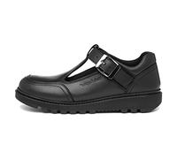 Hush Puppies Girl's Kerry Non Patent Jnr School Uniform Shoe, Black, 1 UK Medium