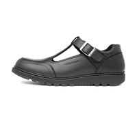 Hush Puppies Girl's Kerry Non Patent SNR School Uniform Shoe, Black, 5 UK Medium