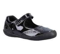 Hush Puppies Girls Rina Patent Junior School Uniform Shoe, Black, 1 UK Child
