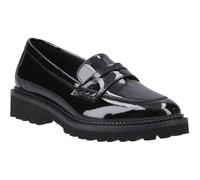 Hush Puppies Grazia Patent Leather Junior Black Loafers UK 2