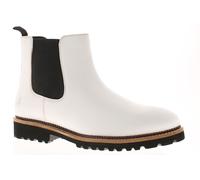 Hush Puppies Gwyneth Women's White & Black Leather Ankle Boots, Size: 8