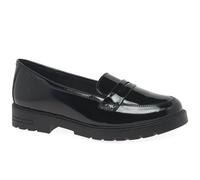 Hush Puppies Girls Hazel Patent Leather School Shoes - Black