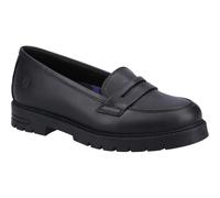 Hush Puppies Girl's Hazel Loafer Senior School Uniform Shoe, Black, 7 UK
