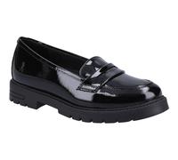 Hush Puppies Hazel Patent SNR Leather Girls's Black Loafers - UK 9