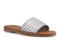 Hush Puppies Hetty Slide Leather Womens Silver Wide Sandals - Size UK 4