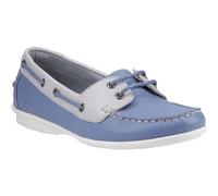 Hush Puppies Irene Leather Womens Blue Boat Shoes - Size UK 8