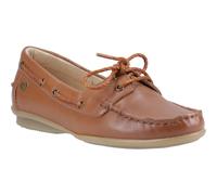 Hush Puppies Irene Leather Womens Tan Boat Shoes - Size UK 4