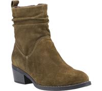 Hush Puppies Iris Suede Women's Khaki Heeled Ankle Boots UK 7