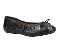 Hush Puppies Janelle Woven Black Leather Female Ballerinas