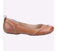 Hush Puppies Janessa Womens Slip On Leather Pump Shoes Tan
