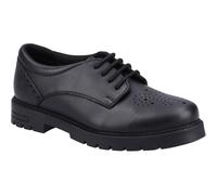 Hush Puppies Jayne Lace Up Leather Youth Black Lace-Up Shoes UK 7