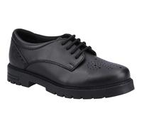 Hush Puppies Jayne Lace Up SNR Leather Girls's Black Lace-Up Shoes - UK 6 / EU 39 / US 6.5