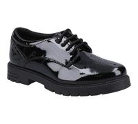 Hush Puppies Jayne Patent SNR Leather Girls's Black Lace-Up Shoes - UK 5 / EU 38 / US 5.5