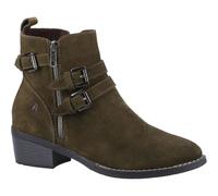 Hush Puppies Jenna Leather WoMens Khaki Boots - Size UK 6