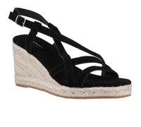 Hush Puppies Jenny Espadrille Wedge Suede Women's Black Wedges - UK 8 / EU 41 / US 10.5