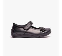 Hush Puppies Jessica Girls Leather Touch Fasten Comfort Black School Shoes