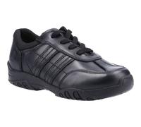 Hush Puppies Jezza 2 Senior Black Boys Leather Childrens Lace-Up Shoes