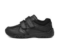 Hush Puppies Jezza Boys Black Leather School Shoe - Size 5 UK - Black