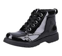 (5 (Adults'), Black) Jolie Patent SNR Black Girls Lace Up School Shoes