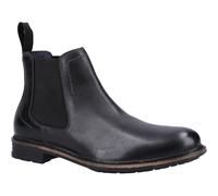 Hush Puppies Justin Chelsea Leather Mens Black Boots - Size UK 9