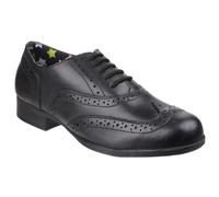 Hush Puppies Kada Junior Leather Girls's Black Brogues - Size UK 1