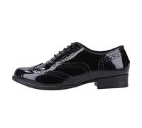 Hush Puppies Kada Senior Patent School Uniform Shoe, Black, 7 UK Child