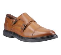 Hush Puppies Kane Leather Mens Tan Double Monk Shoes - Size UK 11
