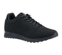 Hush Puppies Katrina Black Knit Textile and PU Female Lace Ladies Shoes