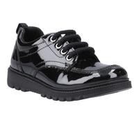 Hush Puppies Keeley Patent Leather Junior Black Lace-Up Shoes UK 12