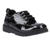 Hush Puppies Keeley Patent Leather Youth Black Lace-Up Shoes UK 4