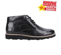 Hush Puppies Kennedy Leather MEMORY FOAM Mens Desigenr Ankle Boots Black