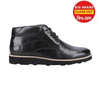 Hush Puppies Kennedy Leather MEMORY FOAM Mens Desigenr Ankle Boots Black