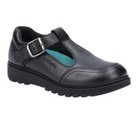 Hush Puppies Kerry Youth Girls Black Leather Shoes UK 7