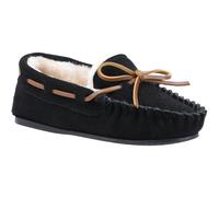 Hush Puppies Kids Addison Suede Slippers - Black - Black - 3 UK
