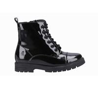 Hush Puppies Kids Unisex Lauren Patent Kid Girls Boots - Black Leather - Size UK 2