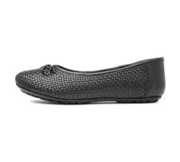 Hush Puppies Ladies Janelle Woven Ballerina, Black, 7